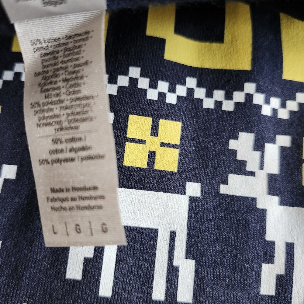 University Of Michigan College Holiday Sweatshirt Unisex Sz L Navy Collegiate, - Picture 5 of 8